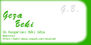 geza beki business card