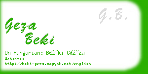 geza beki business card